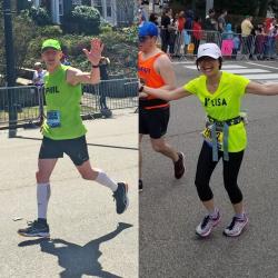 Phil and Lisa run the Boston Marathon for the West Suburban YMCA in Newton